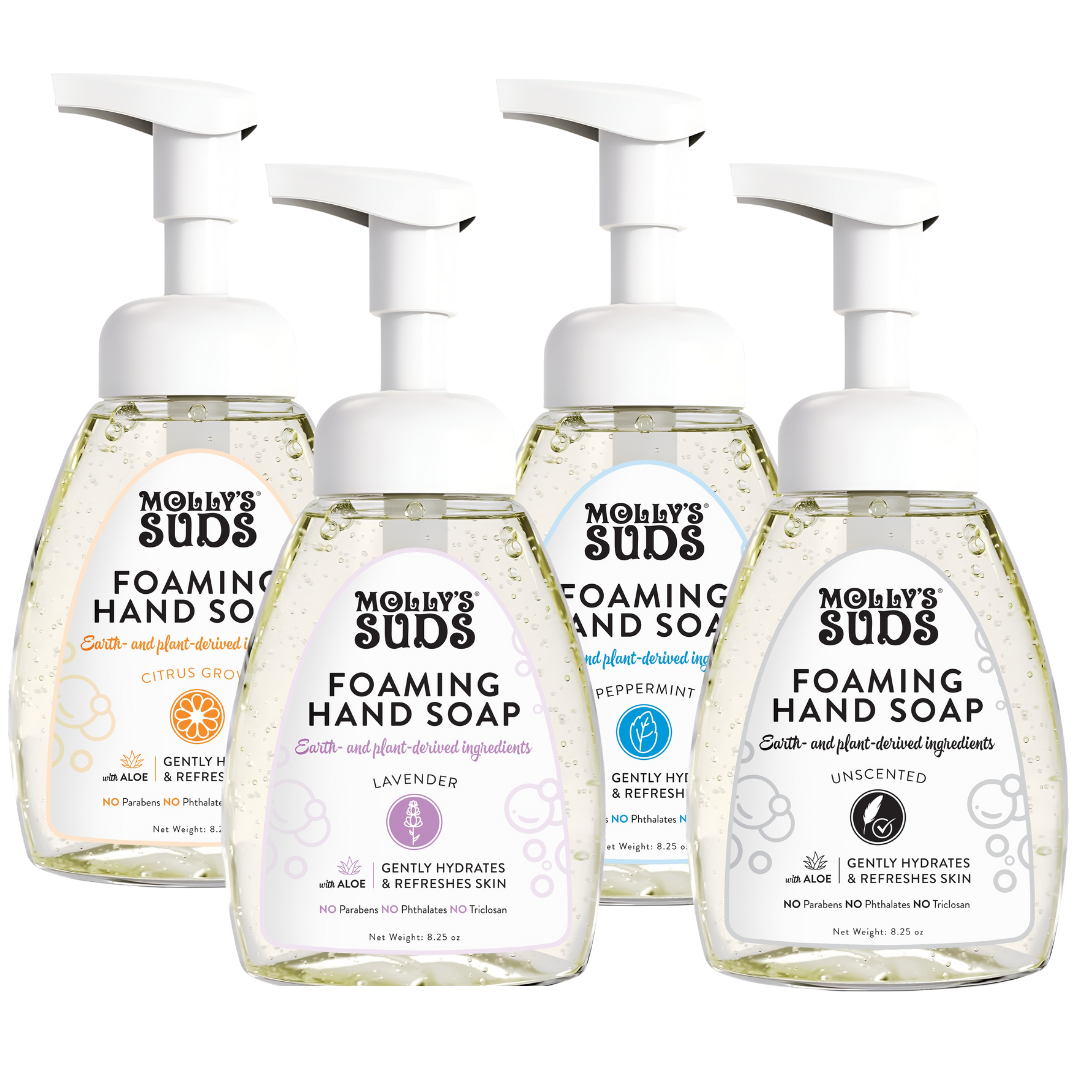 Molly's Suds Foaming Hand Soap - Made with Aloe and Coconut Oil | Moisturizing Hand Wash | Plant-Based, Infused with Essential Oils | Peppermint 