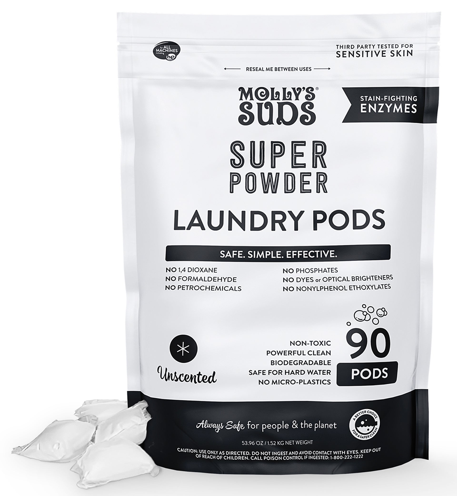 Super Powder Laundry Pods Unscented - 90 Pk