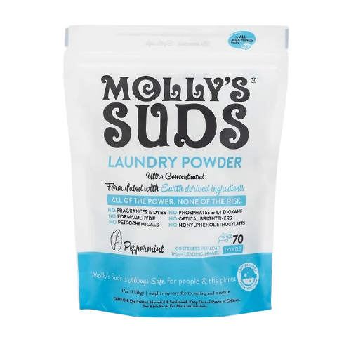 Molly's Suds Fabric Softener Dryer Sheets for Sensitive Skin | Plant-Based  Static Reducer, Plastic-Free Packaging | Peppermint (120 Sheets)