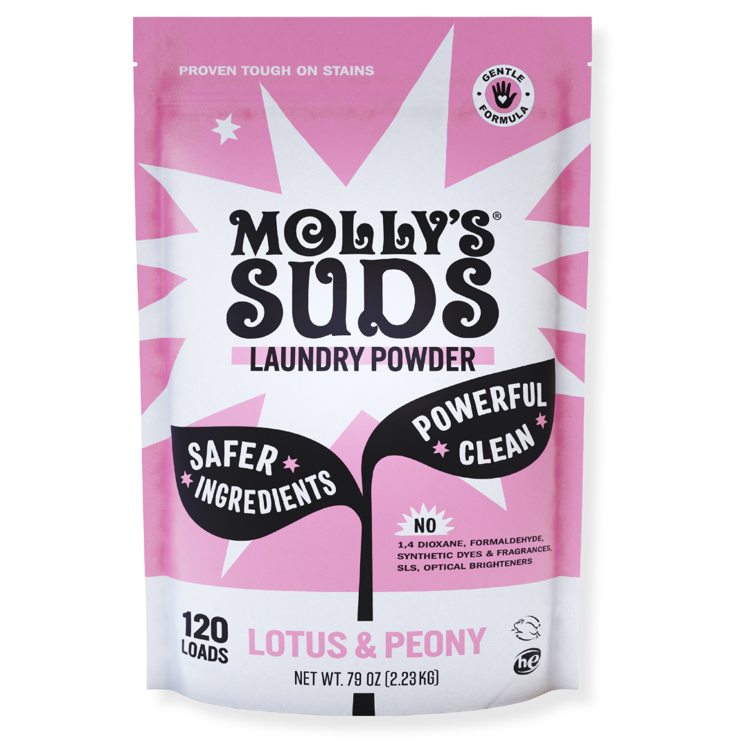 Molly's Suds Peppermint Laundry Powder – 47oz, 70 Loads, Natural & Sensitive