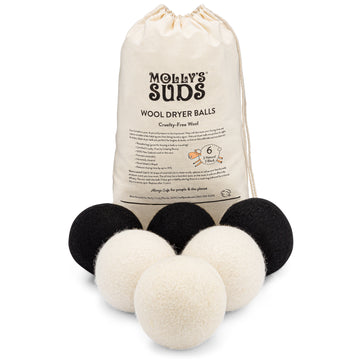 6 Pack Wool Dryer Balls | Mixed (3 Natural/ 3 Black)